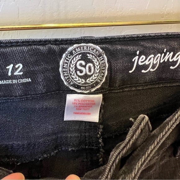 Hand painted One of a kind Denim jegging pants, sz 12 Youth (see measurements) - Picture 4 of 12